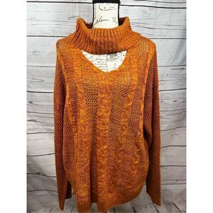 Alison Brittney 2x orange pullover sweater - 2396‎